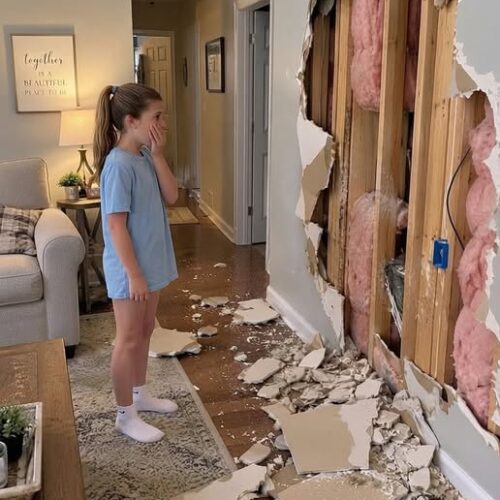 My Husband Said the Giant Hole in the Wall Was Just an Accident, Then Our Daughter Pulled Me Aside and Told Me the Truth